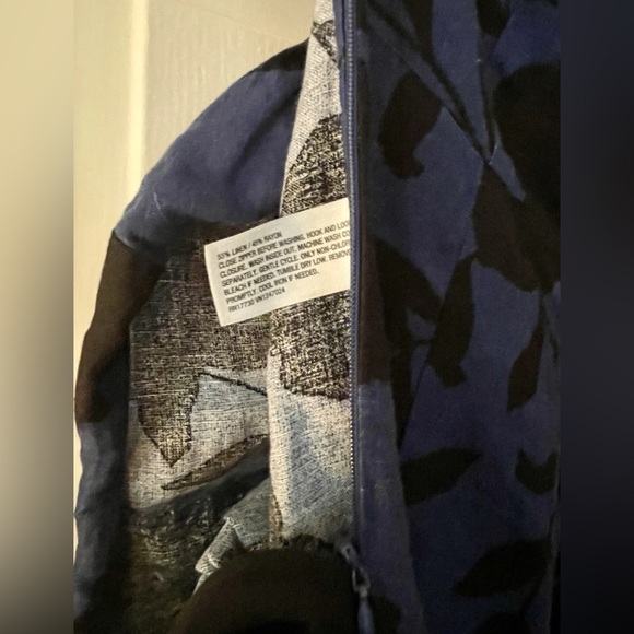 Kate Spade X Target 4 Classic Rose Navy Blue Black Floral Linen Blend Jumpsuit - Picture 6 of 7